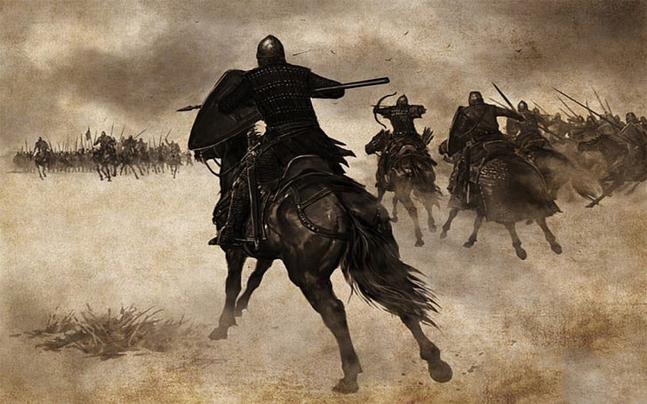 Mount and Blade, warrior, video games, horse, army, fantasy art, HD wallpaper
