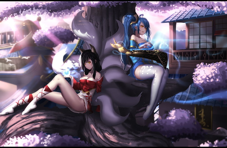 two female game characters digital wallpaper, Video Game, League Of Legends, HD wallpaper