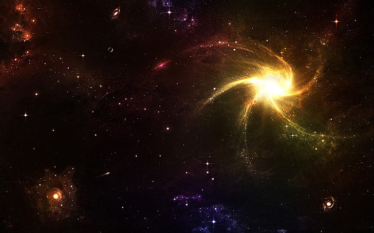 galaxy graphic wallpaper, space, night, illuminated, star - space, HD wallpaper