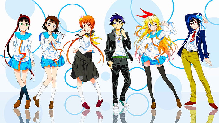 Miyamoto Ruri, Nisekoi, school uniform, Tsugumi Seishirou, Tachibana Marika, HD wallpaper