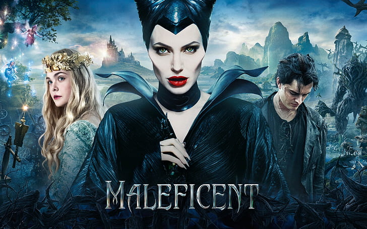 Maleficent Poster, maleficent movie poster, Angelina Jolie, Brenton Thwaites, HD wallpaper
