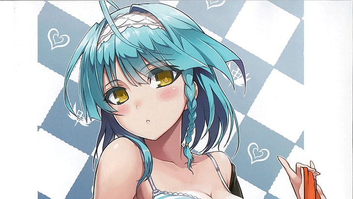 blue haired female anime character wallpaper, Shinmai Maou no Testament, HD wallpaper
