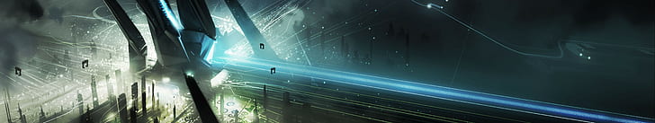 science fiction, Tron: Legacy, multiple display, HD wallpaper