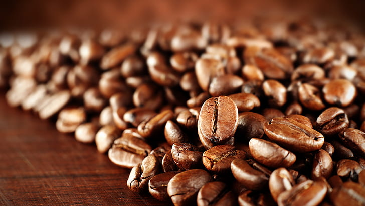 Coffee beans macro photography, HD wallpaper
