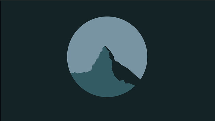 landscape, Switzerland, Matterhorn, Cervino, vector, minimalism