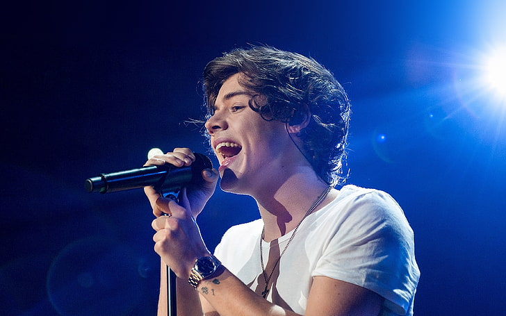 harry, styles, band, music, performance, microphone, singing, HD wallpaper