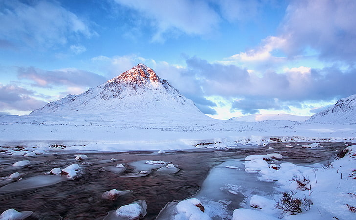 Breathtaking Mountain Landscape, white mountain peak, Nature, HD wallpaper