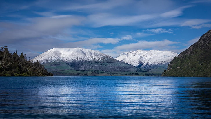 lake wakatipu, sky, water, wilderness, highland, mountain, new zealand, HD wallpaper