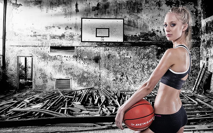 Sport girl, basketball, workout, HD wallpaper