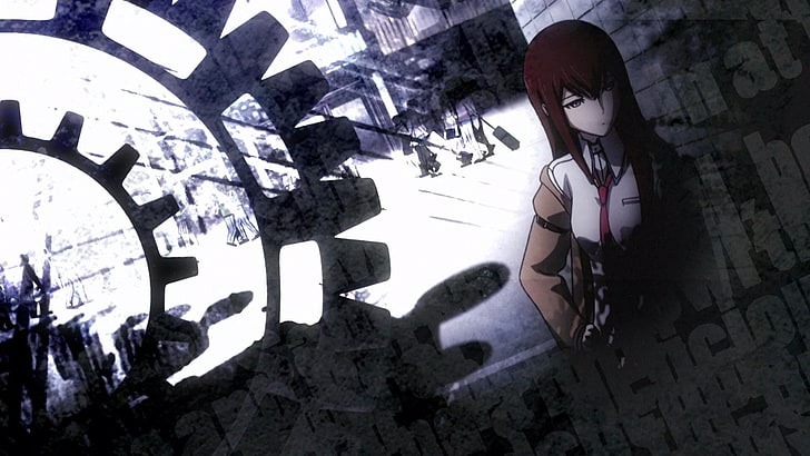 maroon haired female anime illustration, Steins;Gate, Makise Kurisu, HD wallpaper