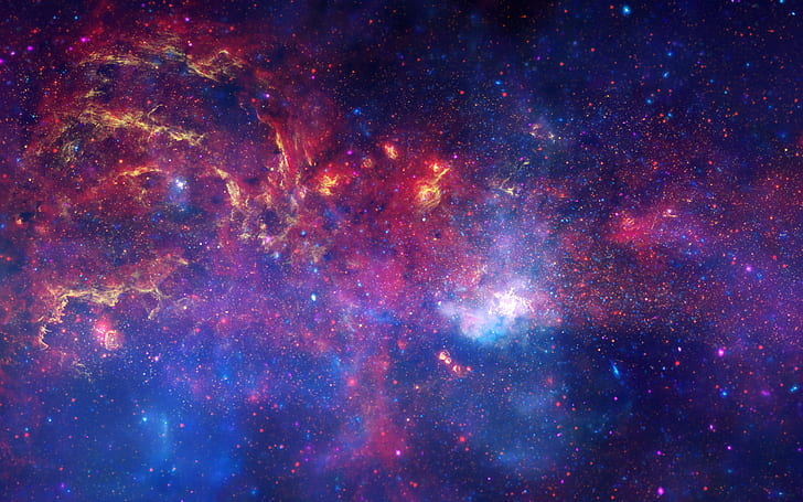 The Galactic Center, astronomy, astrophysics, blue, cosmology, HD wallpaper