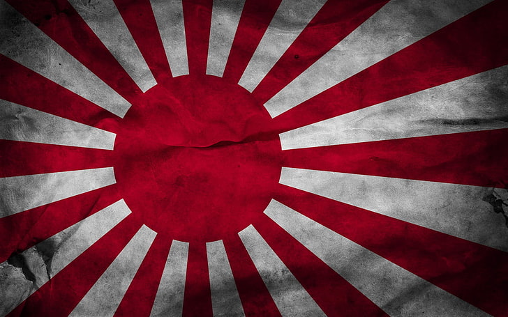 red and black area rug, anime, flag, Japan, pattern, striped, HD wallpaper