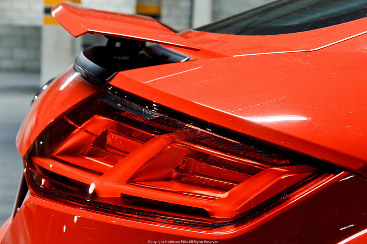 Audi TT, car, motor vehicle, mode of transportation, red, close-up, HD wallpaper