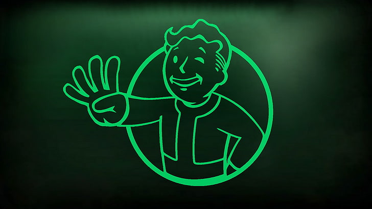 Hd Wallpaper Vault Boy Logo Fallout Fallout 4 Green Color Illuminated Wallpaper Flare