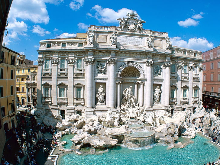 Fontana Di Trevi, fountain, rome, italy, rome - Italy, architecture, HD wallpaper