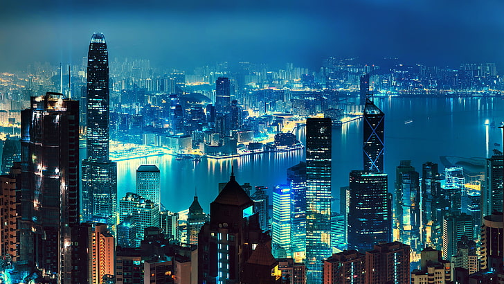 HD wallpaper: Skyline, Hong Kong, Nightscape, Cityscape | Wallpaper Flare