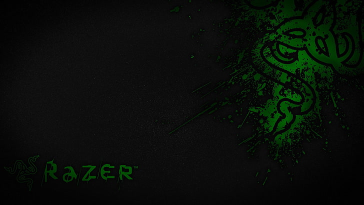 Razer logo, green, digital art, artwork, green color, text, communication, HD wallpaper