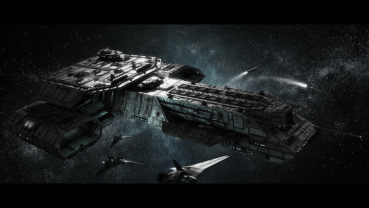 gray space ship, Stargate, F-302, Daedalus-class, science fiction, HD wallpaper