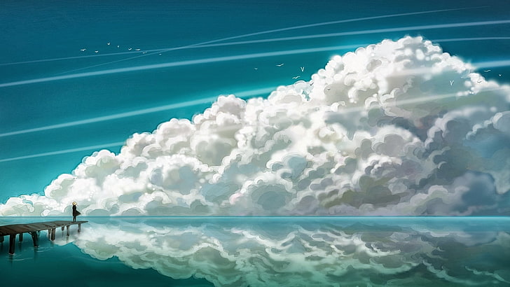 Clouds cartoon lake water 1080P, 2K, 4K, 5K HD wallpapers free download |  Wallpaper Flare