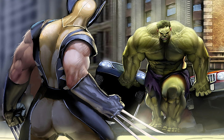 Wolverine VS Incredible Hulk wallpaper, power, the opposition, HD wallpaper
