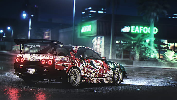 Nissan Skyline R32, digital art, car, video games, Need for Speed