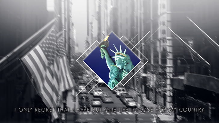 1920x1080 px American Flag Liberty Patriotic Statue Of Liberty USA Animals Cats HD Art