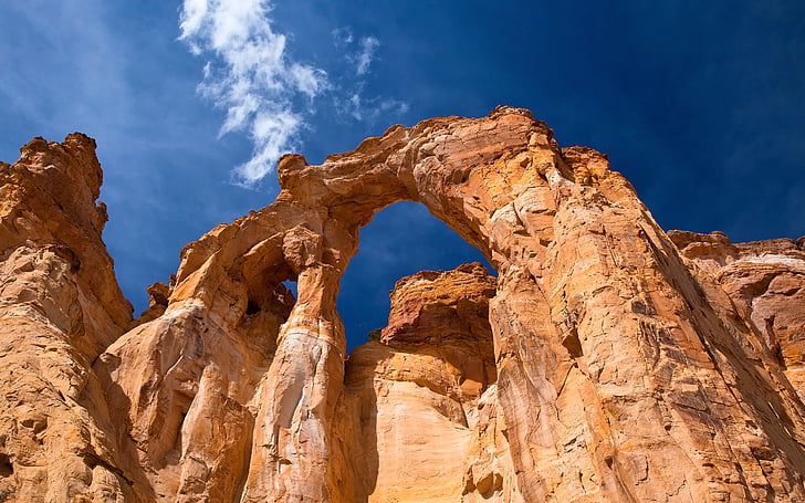 brown rock formation, Grosvenor Arch, Utah, HD