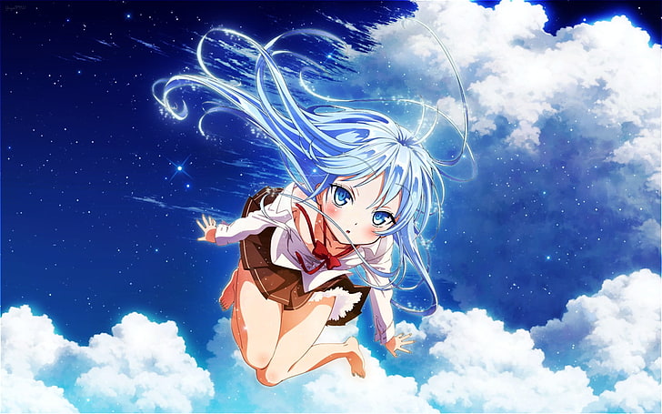 Denpa Onna To Seishun Otoko, anime girls, Touwa Erio, sky, one person