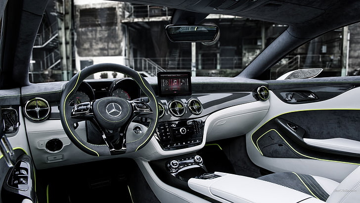 black Mercedes-Benz car steering wheel, Mercedes Style Coupe