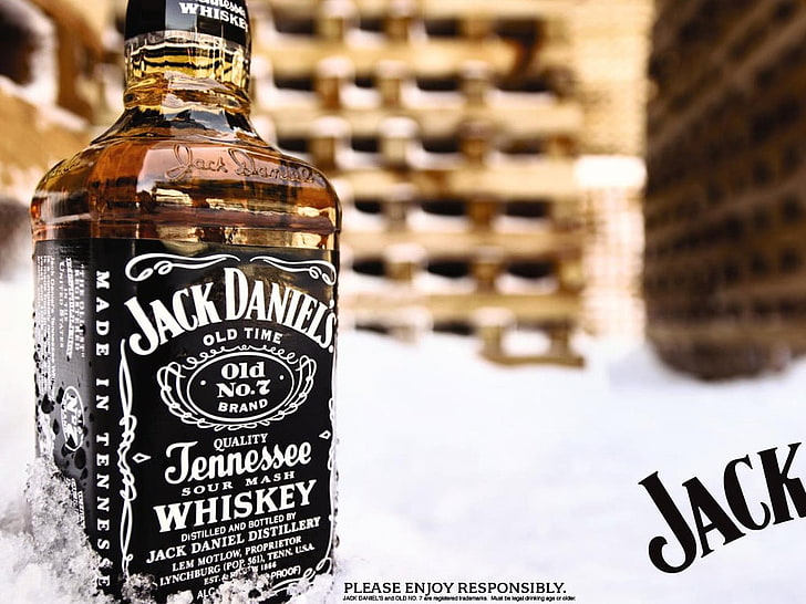 Jack Daniels Tennessee whisky bottle, drink, whiskey, Jack Daniel's