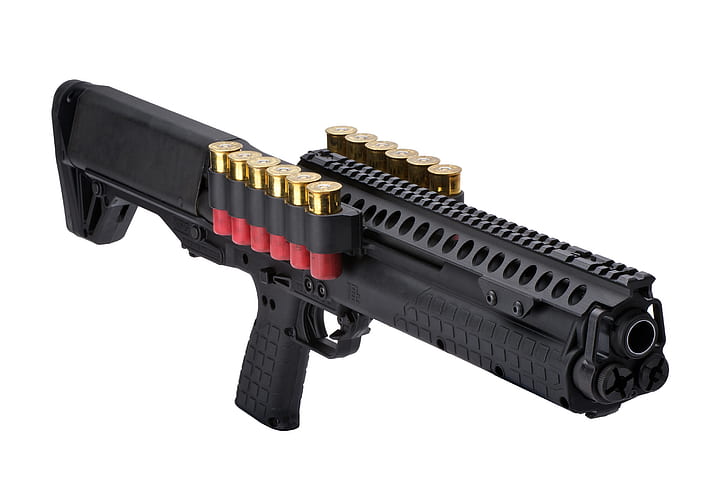 gun, weapon, shotgun, ammunition, Kel-Tec KSG, 12 gauge, HD wallpaper