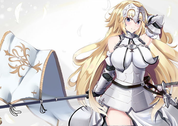 Fate/Grand Order, Jeanne d'Arc, blond hair, Armored, elbow gloves