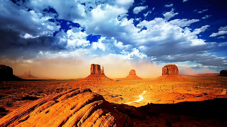 formation, usa, geology, arizona, landscape, west mitten butte, HD wallpaper
