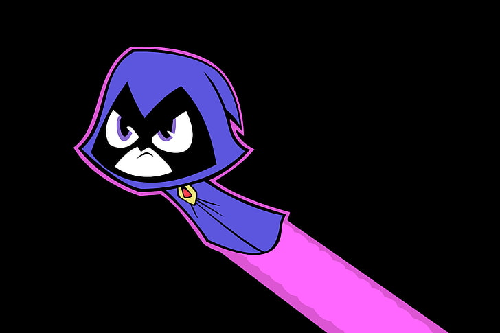 Teen Titans, Raven (character), black background, copy space