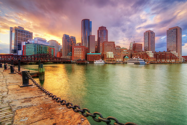 Cities, Boston, Building, City, HDR, Harbor, Massachusetts, HD wallpaper