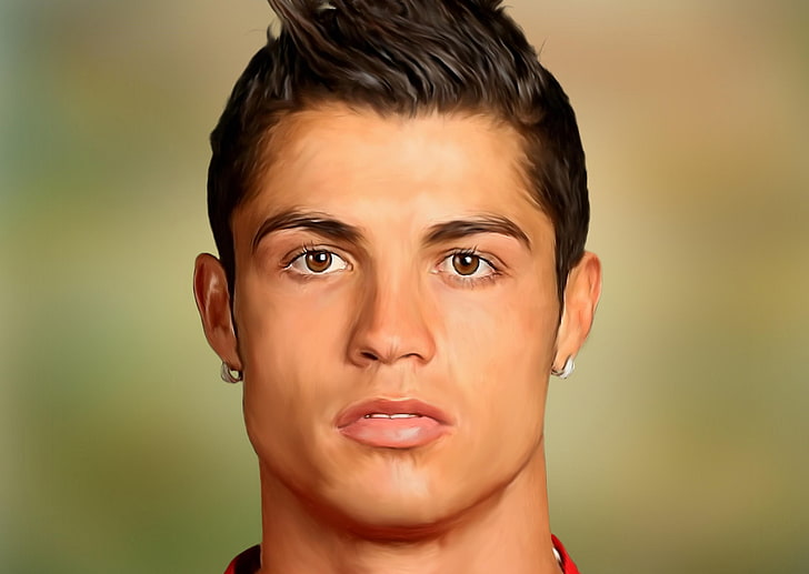 Cristiano Ronaldo painting, rendering, football, sport, portrait