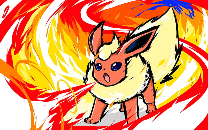 Pokemon Flareon art, ishmam, Pokémon, representation, multi colored