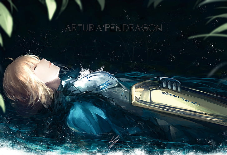 artoria pendragon, saber, lying down, fate grand order, closed eyes, HD wallpaper