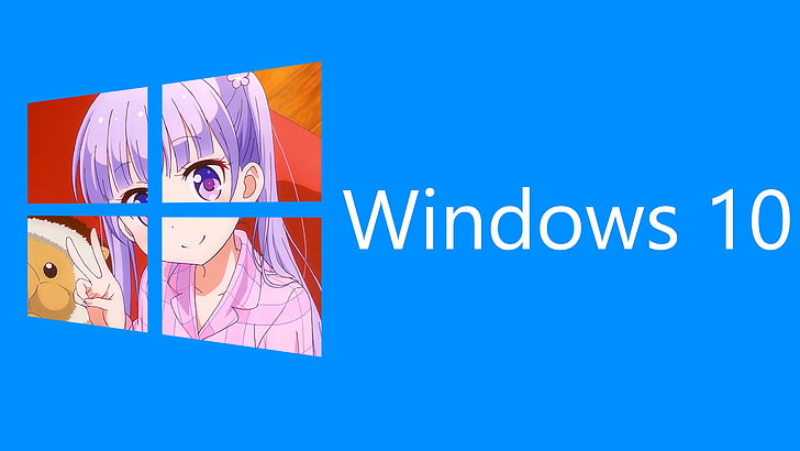 New Game!, Suzukaze Aoba, Windows 10, anime, blue, text, copy space HD wallpaper