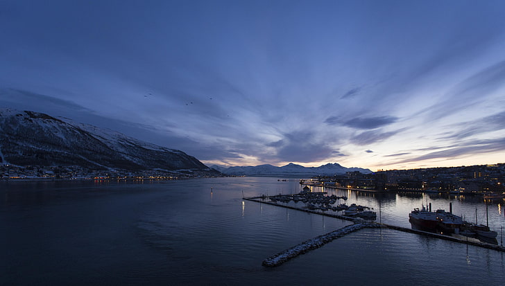 cities near body of water photography, Norway, Tromsø, landscape, HD wallpaper