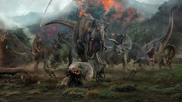 jurassic world fallen kingdom, 2018 movies, 4k, hd, animal wildlife, HD wallpaper