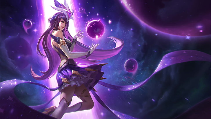 purple-haired female anime character illustration, Summoner's Rift
