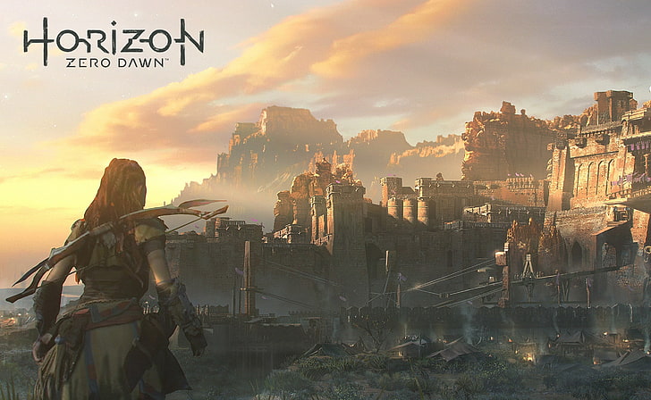 Horizon Zero Dawn, Games, Other Games, 2017, hunter, aloy, building exterior, HD wallpaper