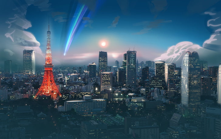 Eiffel Tower Illustration anime scenery pleasant view  Eiffel tower  Anime Anime images