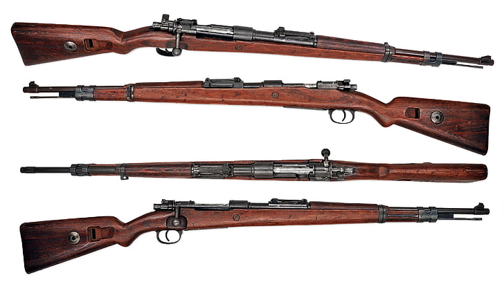 brown rifle collage, weapons, background, store, Mauser 98k, gun, HD wallpaper