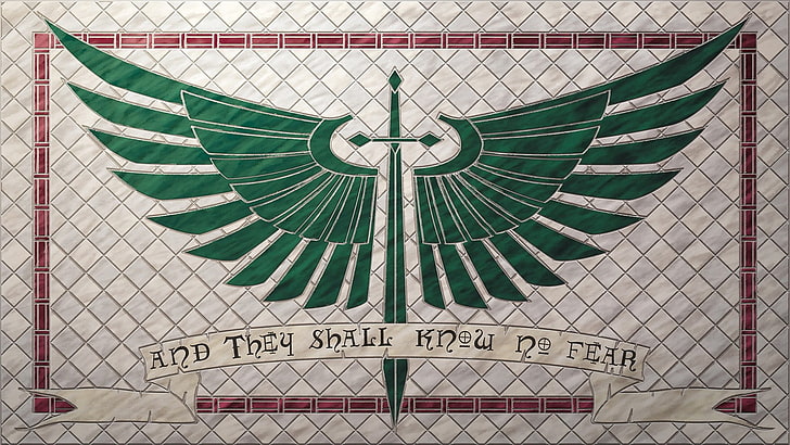 sword with wings logo, Warhammer, space marines, mosaic, 40k