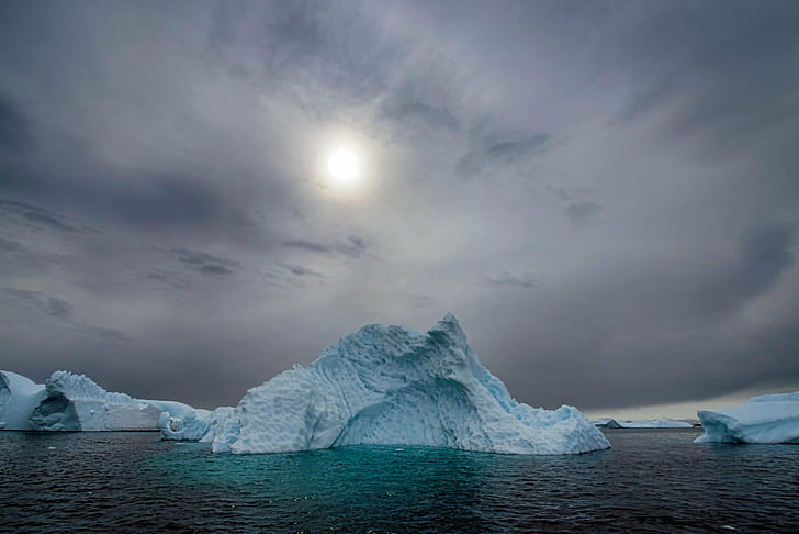 photo of ice bergs during daytime, Icebergs, Christopher Michel, HD wallpaper