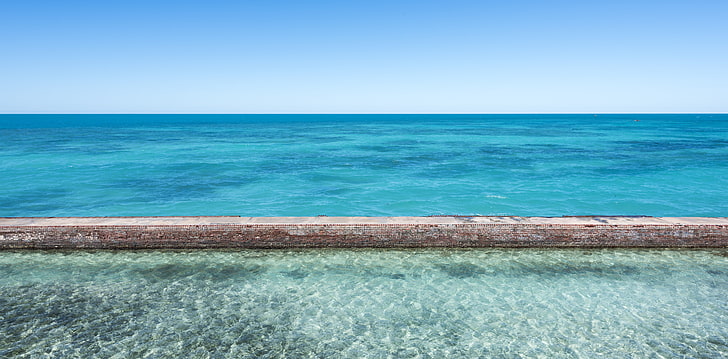 sea, Pacific Ocean, blue, landscape, nature, island, horizon, HD wallpaper
