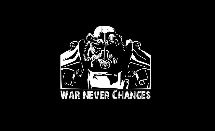 war never changes wallpaper, white, fallout 3, black, armor, warrior