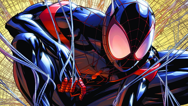 Marvel Comics, Spider-Man, Miles Morales, metal, outdoors, day, HD wallpaper